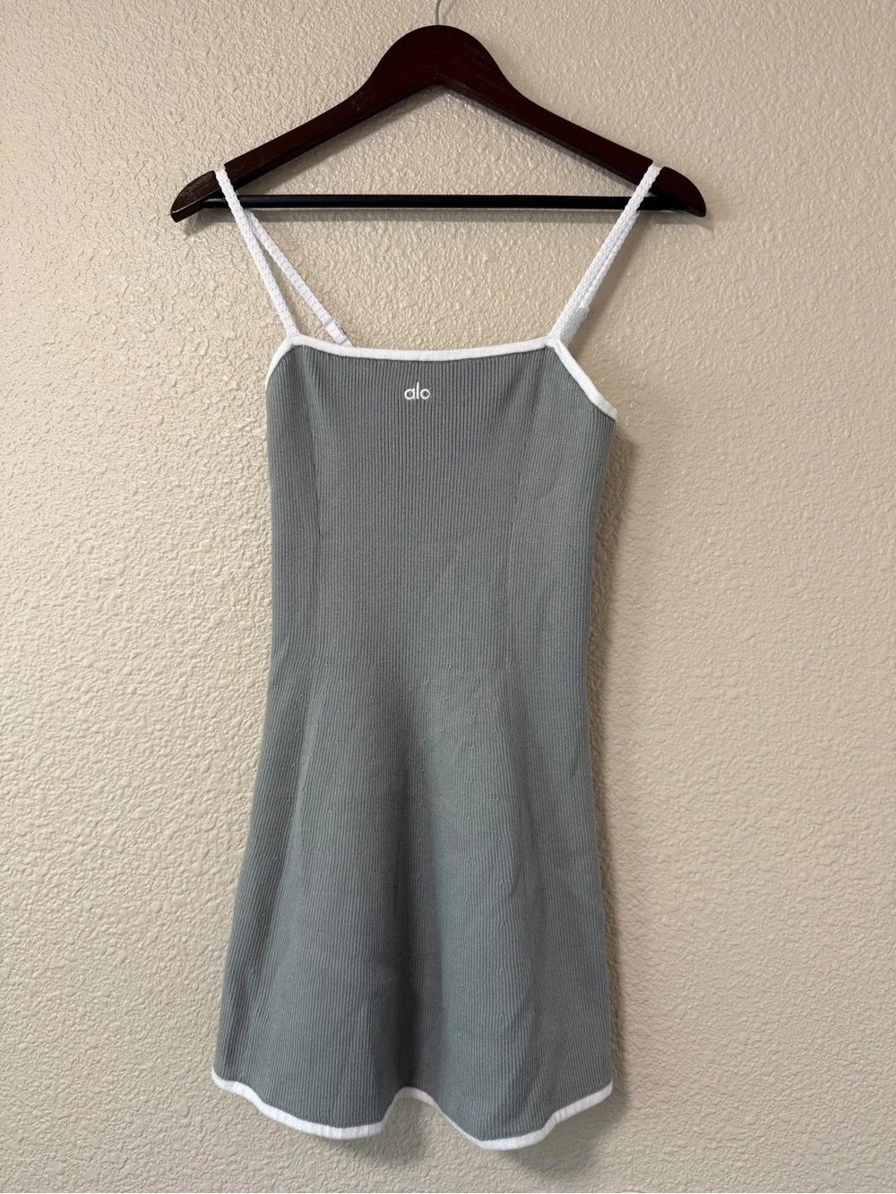 Alo Ribbed Sweater Knit Highline Dress Athleisure Tennis Summer Sporty Dress S